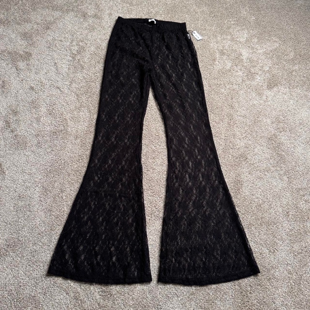 BLACK A-COLD-WALL* FLORAL LACE BELL BOTTOMS